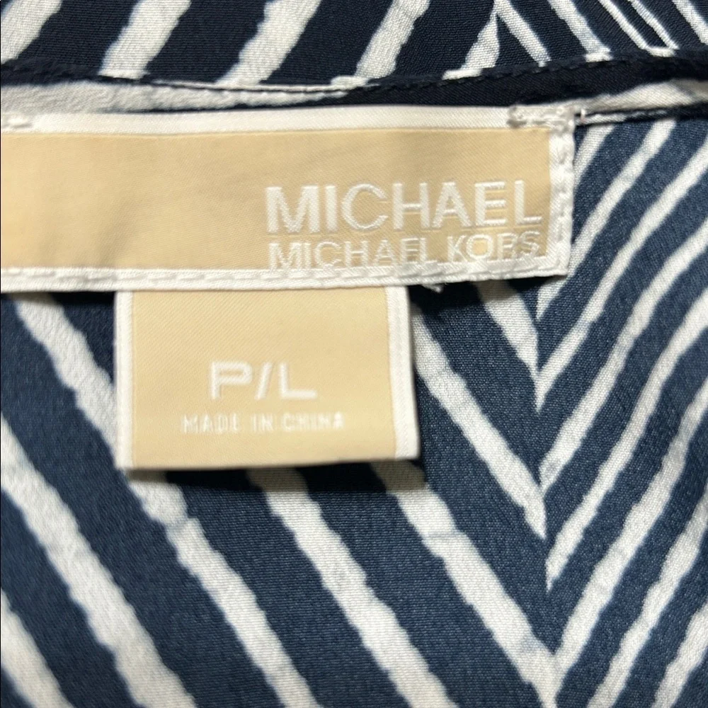 Comfy & Stylish Michael Kors Navy & White Women's Top Size P L Petite Large